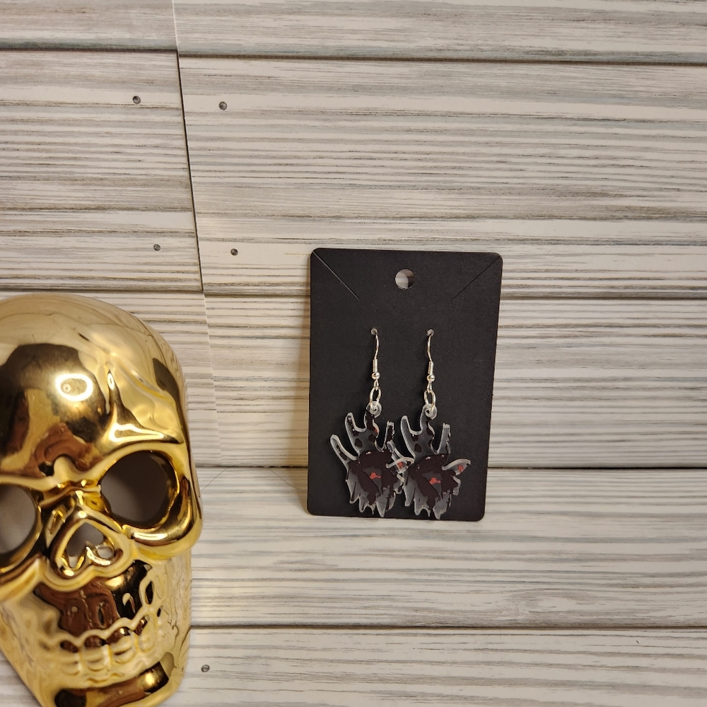 Hand Splatter Halloween Earrings